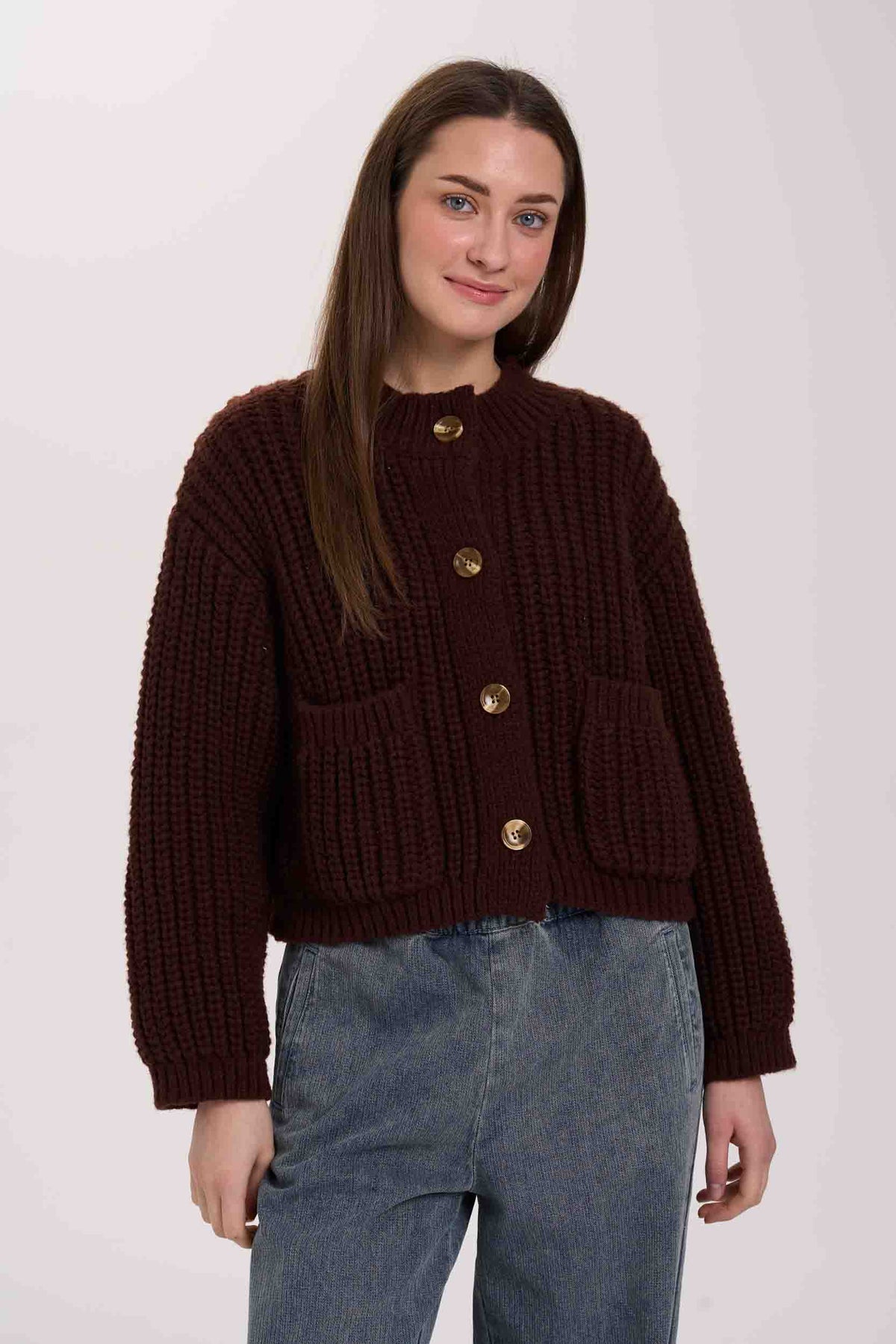 24colours Cardigan Brown
