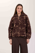 24colours 3/4 Zip Sweater Flower Pattern