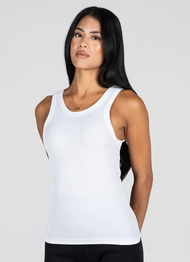 Bamboo Rib High Crew Tank