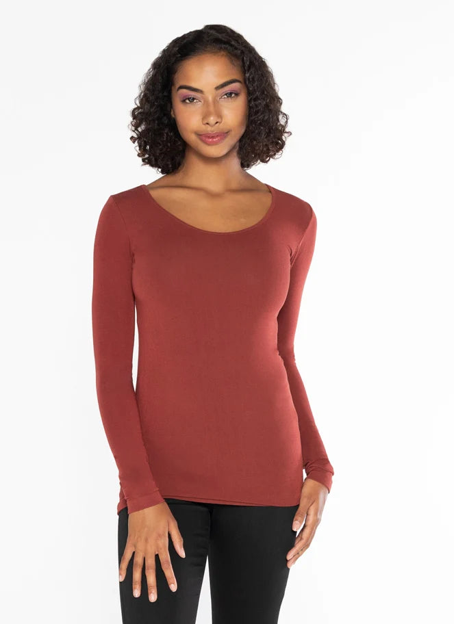 Bamboo Long Sleeve Scoop Neck Top