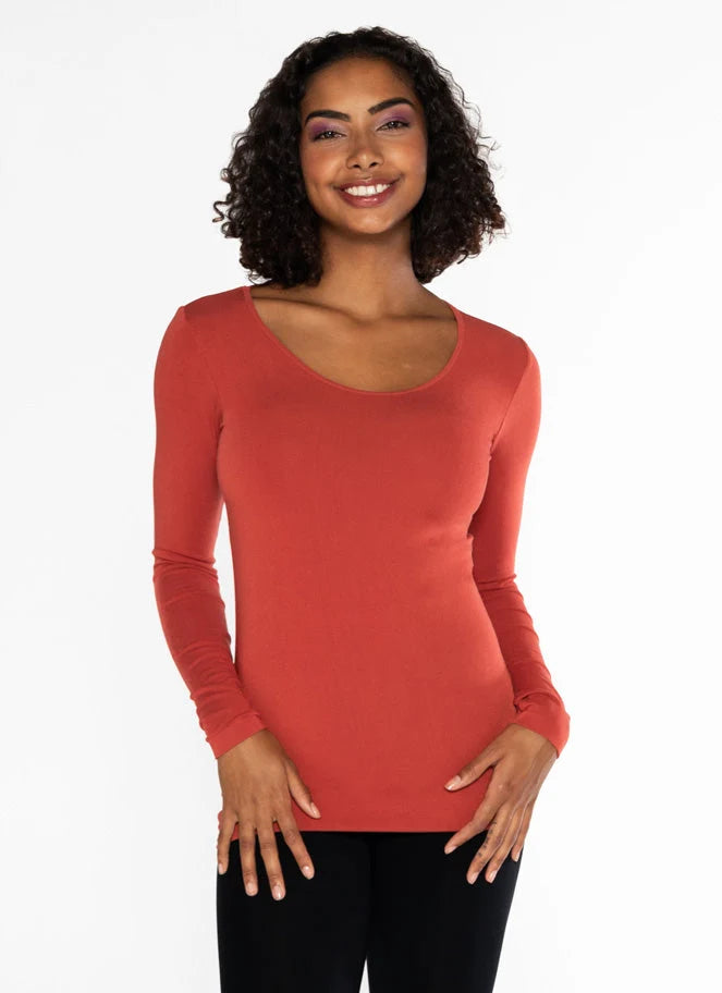 Bamboo Long Sleeve Scoop Neck Top