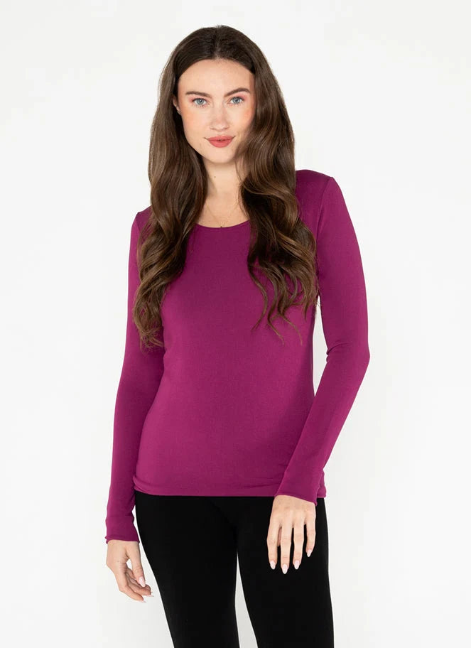 Bamboo Long Sleeve Scoop Neck Top