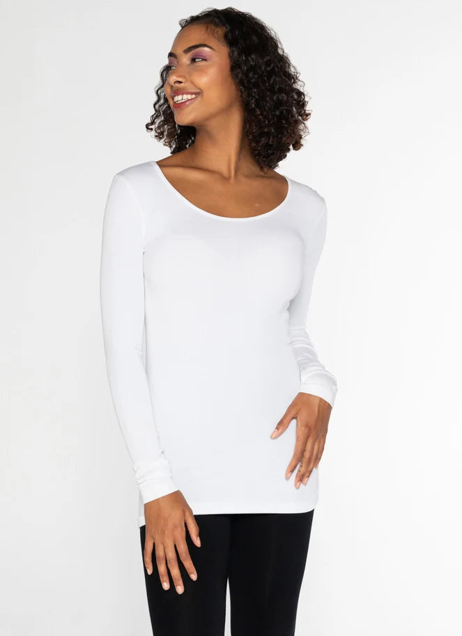 Bamboo Long Sleeve Scoop Neck Top