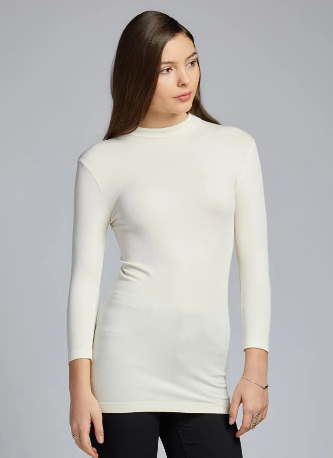 Bamboo 3/4 Sleeve Mock Neck Top