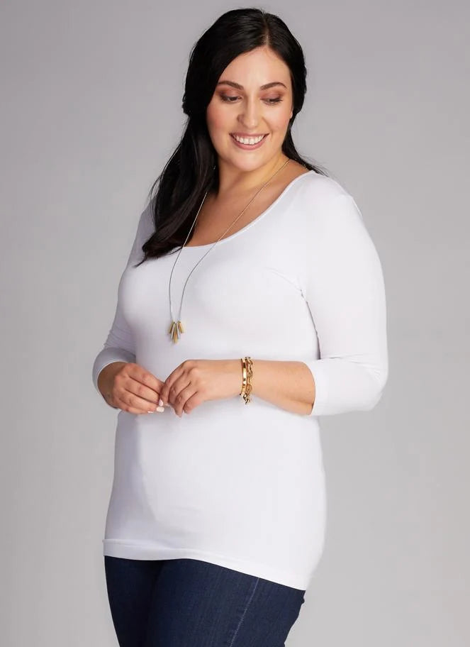 Bamboo Relaxed Size 3/4 Sleeve Top