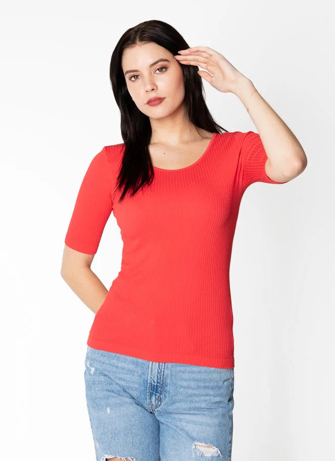 Rib S/S Crew Neck Top