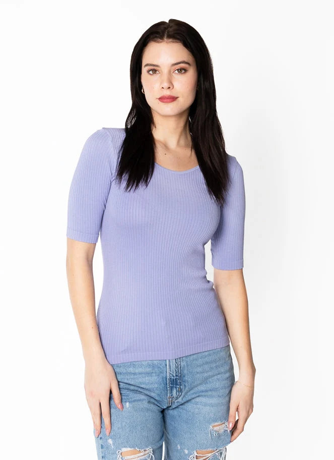 Rib S/S Crew Neck Top