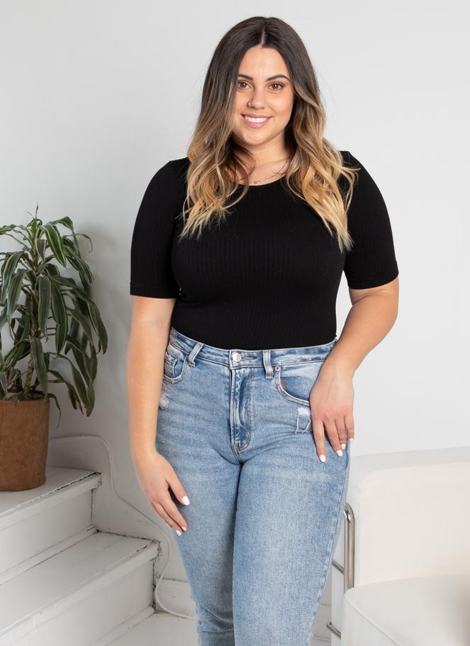 Rib S/S Crew Neck Top