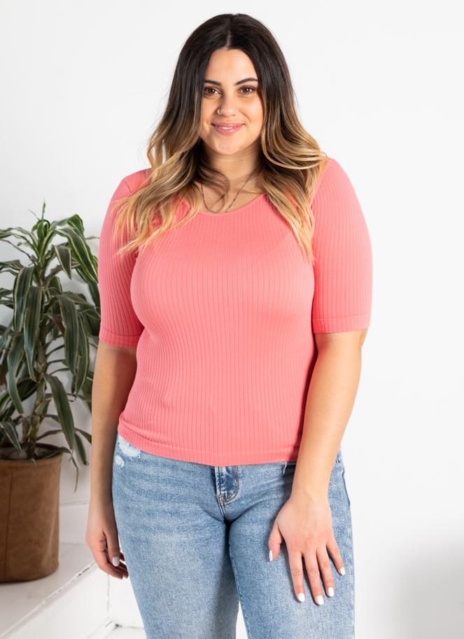 Rib S/S Crew Neck Top
