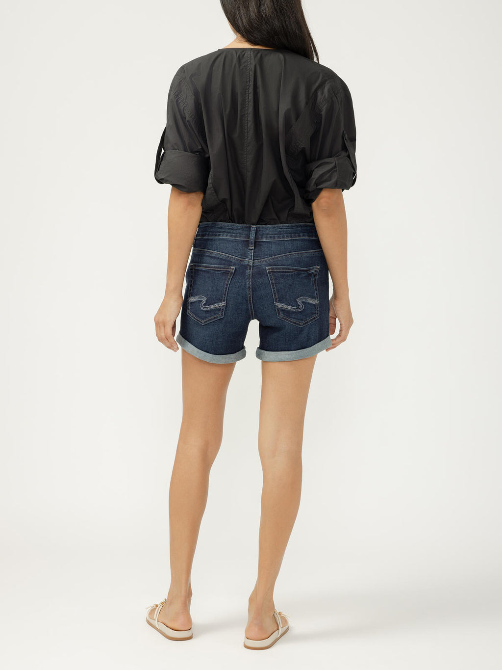 Silver Jeans Boyfriend Mid Rise Luxe Stretch Shorts