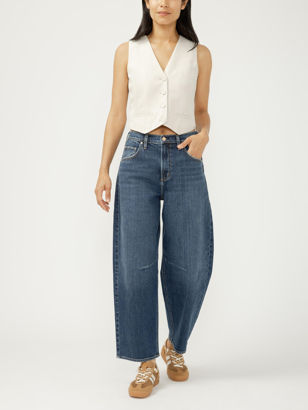 Silver Jeans High Rise Barrel Leg Jeans