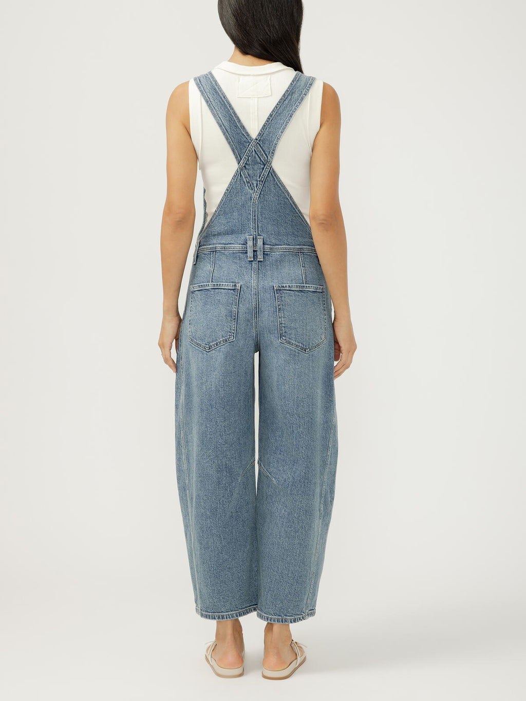 Silver Jeans Denim Barrel Leg Overalls