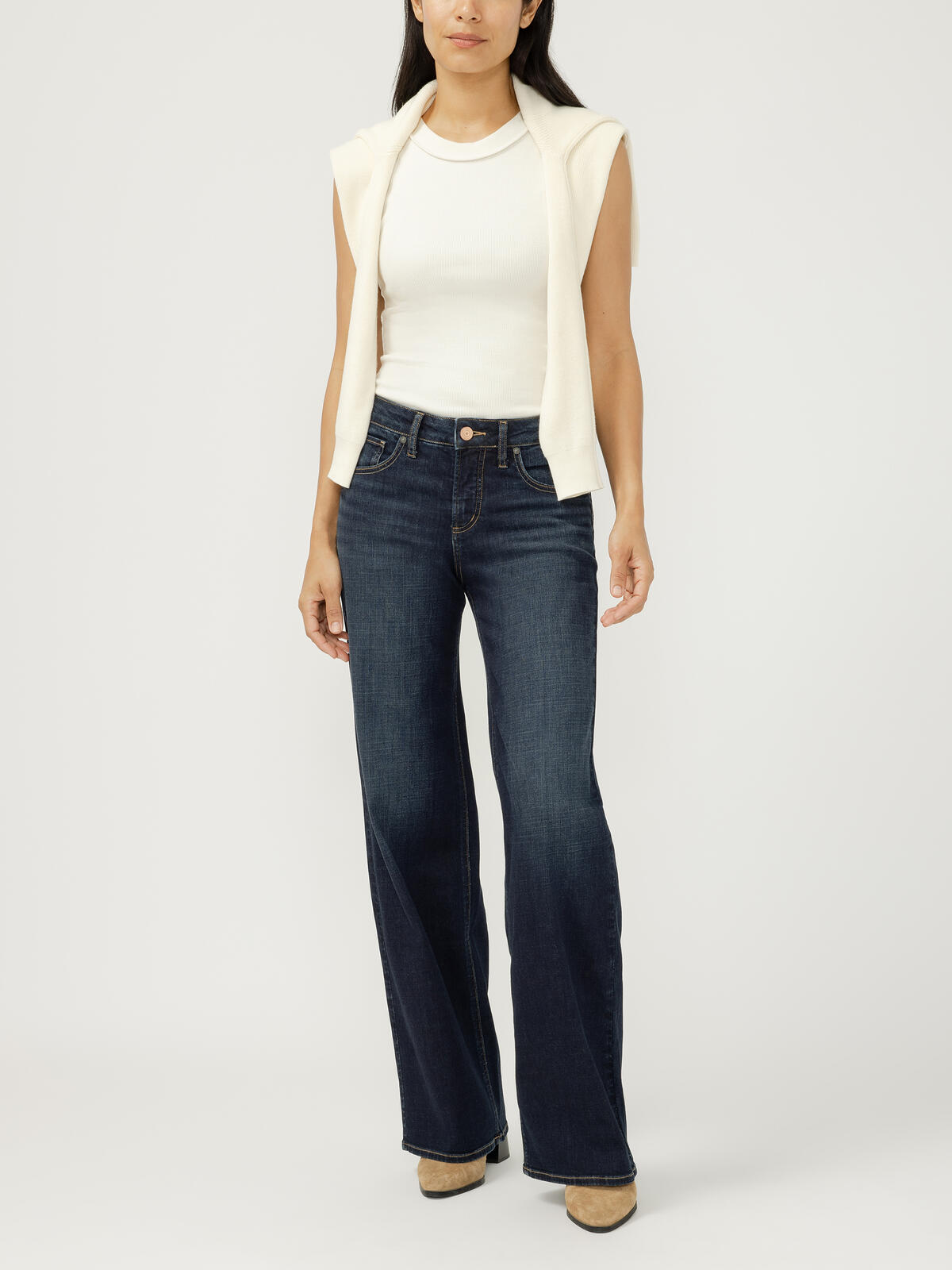 Silver Jeans Suki Mid Rise Wide Leg Luxe Stretch Jeans