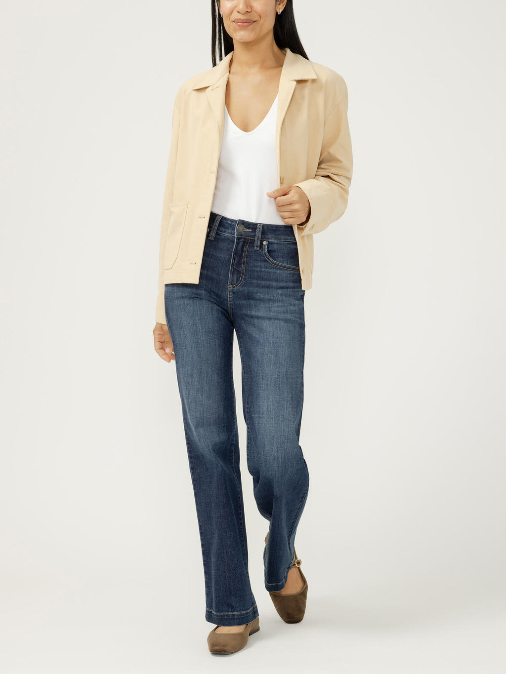 Silver Jeans Avery High Rise Trouser Leg Luxe Stretch Jeans
