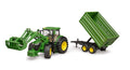 Bruder 09828 John Deere 7R 350 with Front Loader and Tipping Trailer