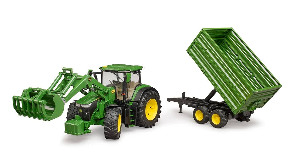 Bruder 09828 John Deere 7R 350 with Front Loader and Tipping Trailer
